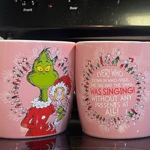 3 pink Grinch Coffee Cups